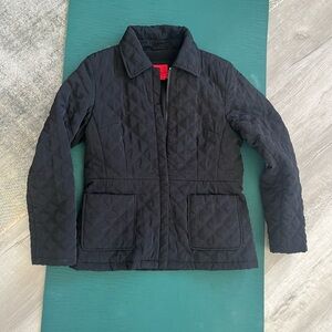 Esprit Women’s Quilted Collared Jacket Coat Black Zipper Size Large